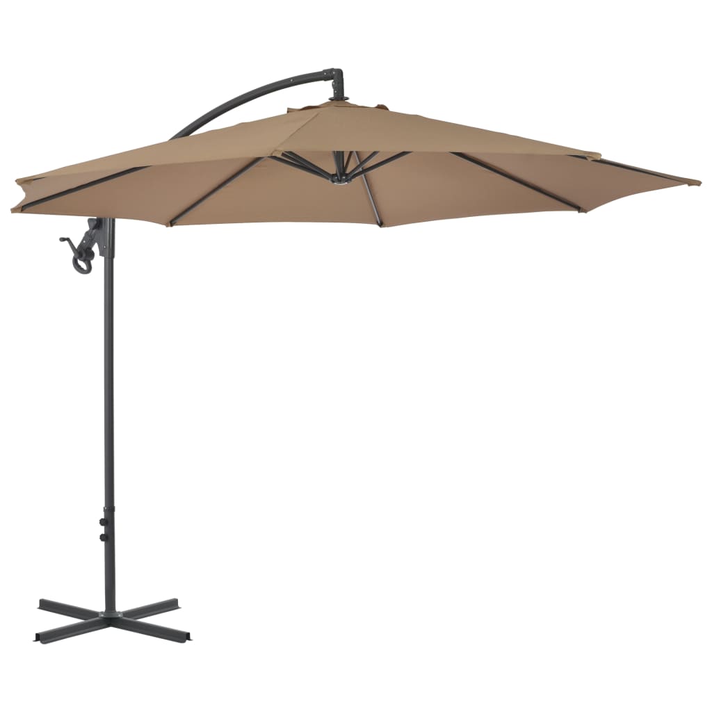 Zweefparasol met stalen paal 300 cm azuurblauw