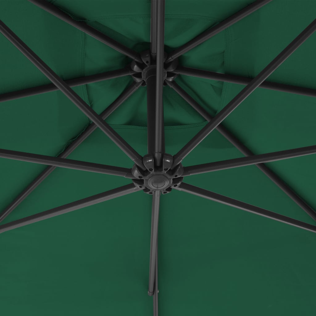 Zweefparasol met stalen paal 250x250 cm groen