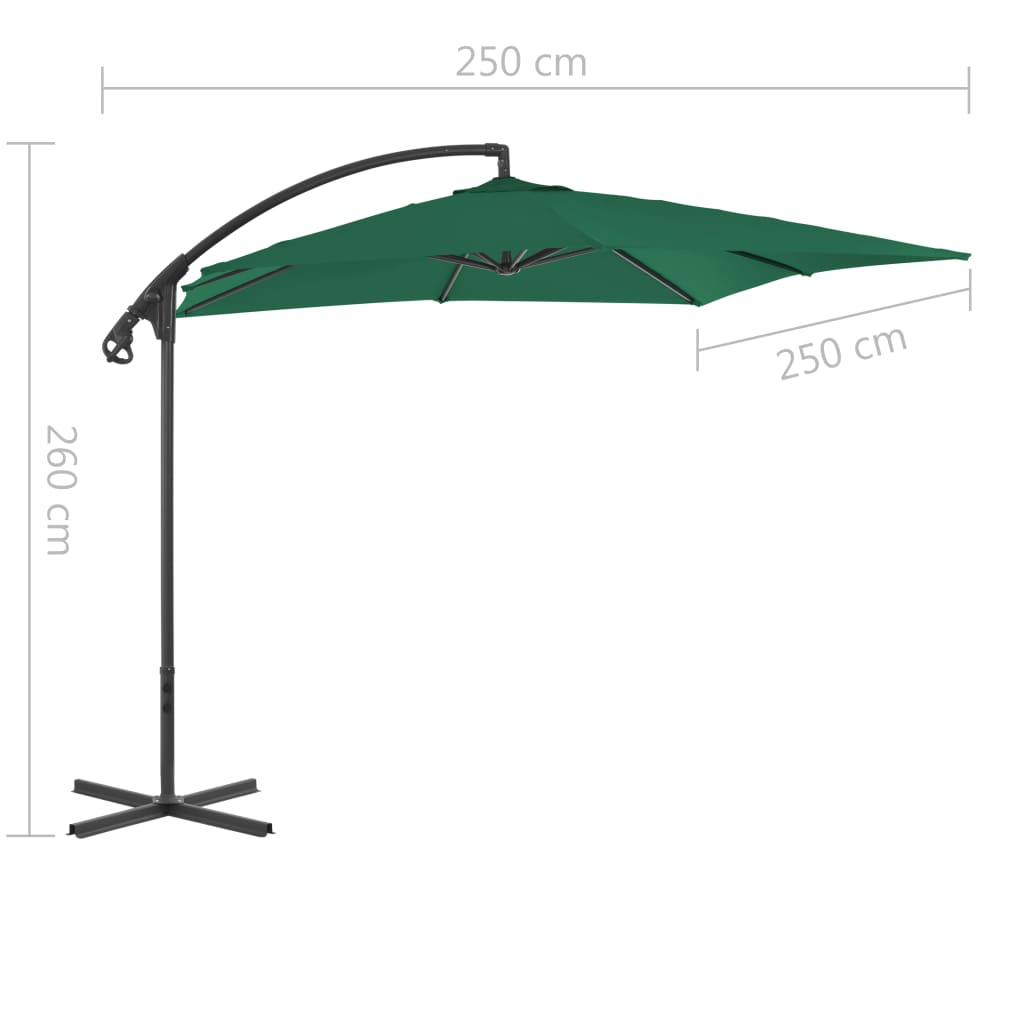 Zweefparasol met stalen paal 250x250 cm zand