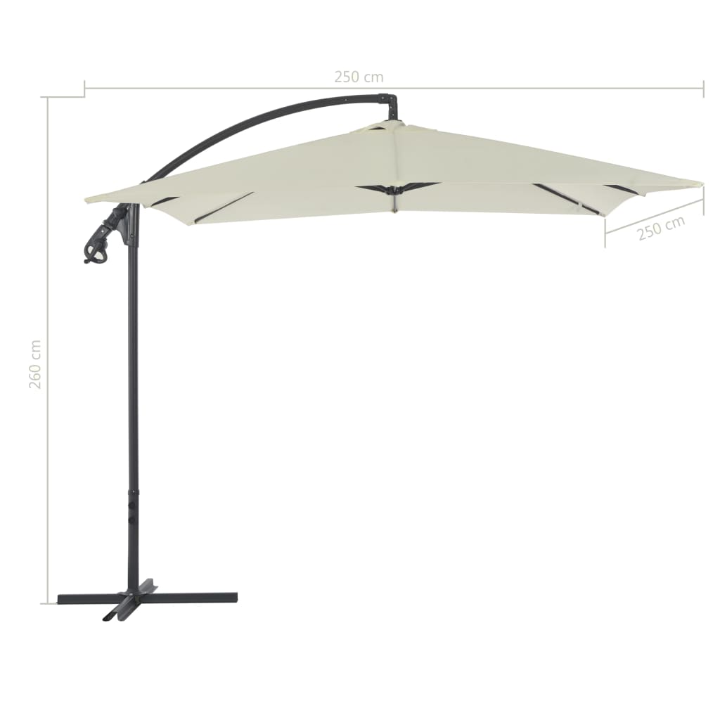 Zweefparasol met stalen paal 250x250 cm groen