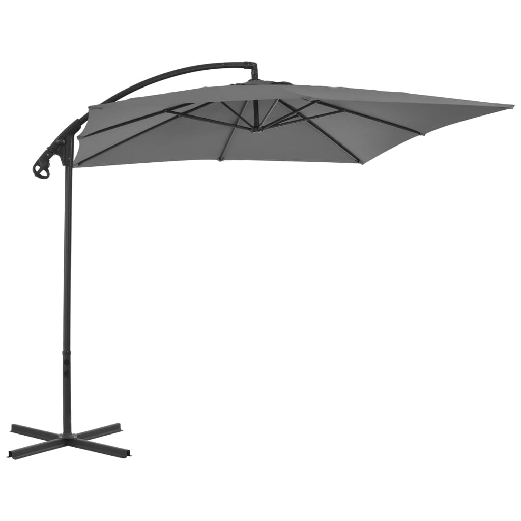 Zweefparasol met stalen paal 250x250 cm groen