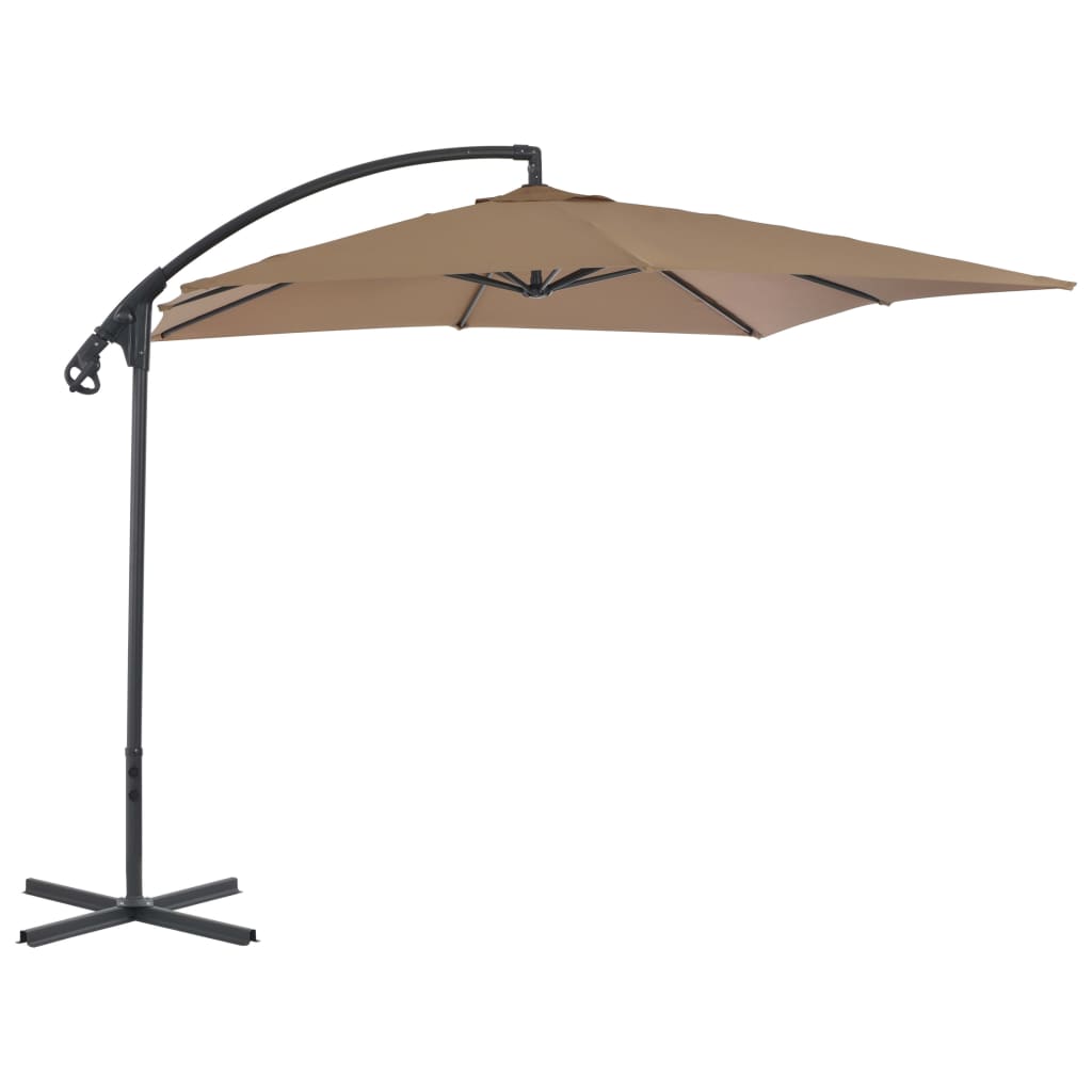 Zweefparasol met stalen paal 250x250 cm zand