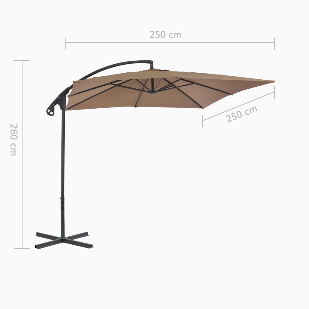 Zweefparasol met stalen paal 250x250 cm groen