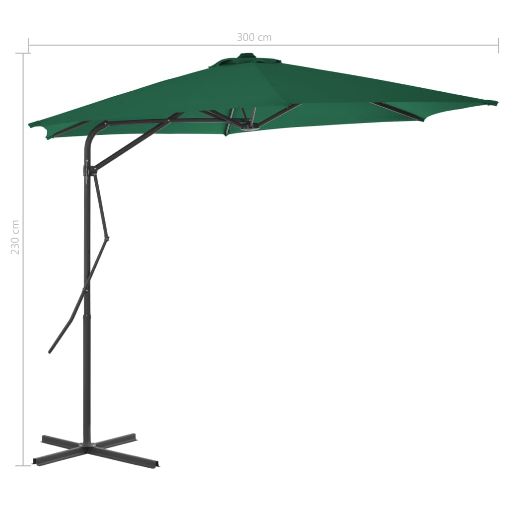 Parasol met stalen paal 300x230 cm