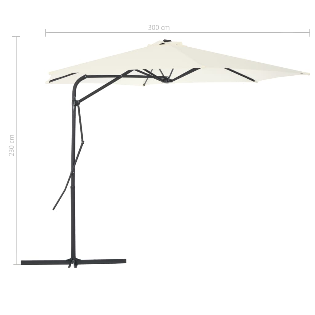 Parasol met stalen paal 300x230 cm