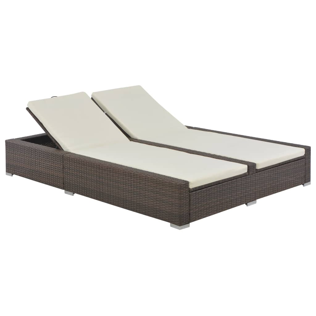 Ligbed tweepersoons poly rattan