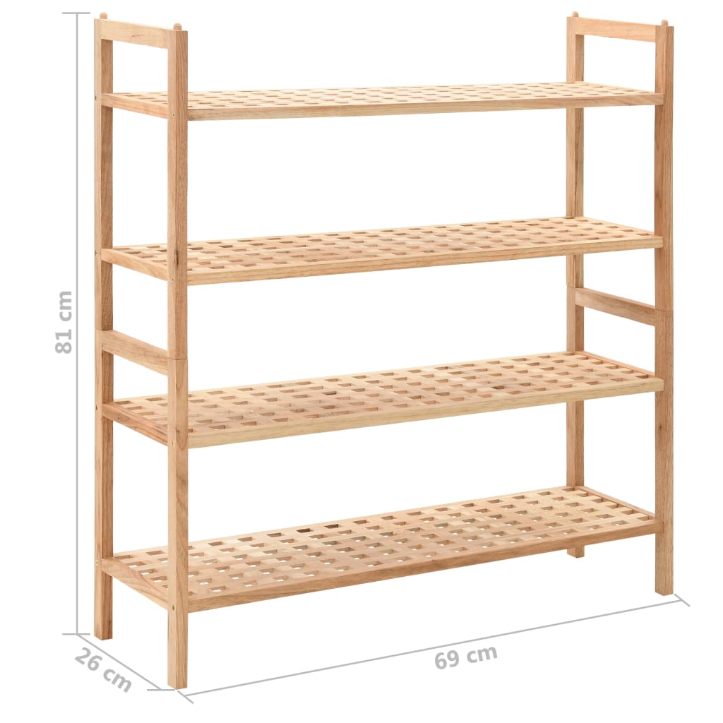 Schoenenrek 69x26x81 cm massief walnotenhout