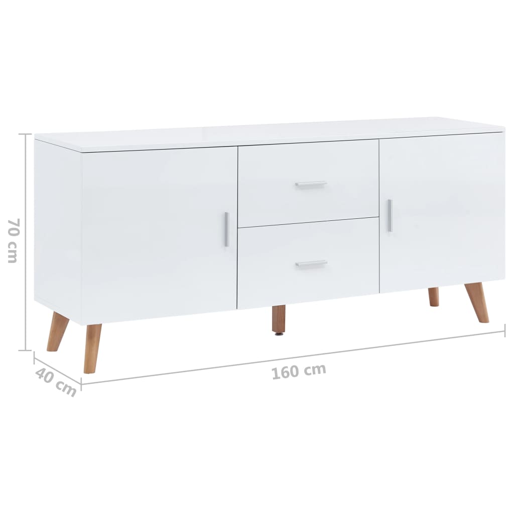 Dressoir 160x40x70 cm MDF wit