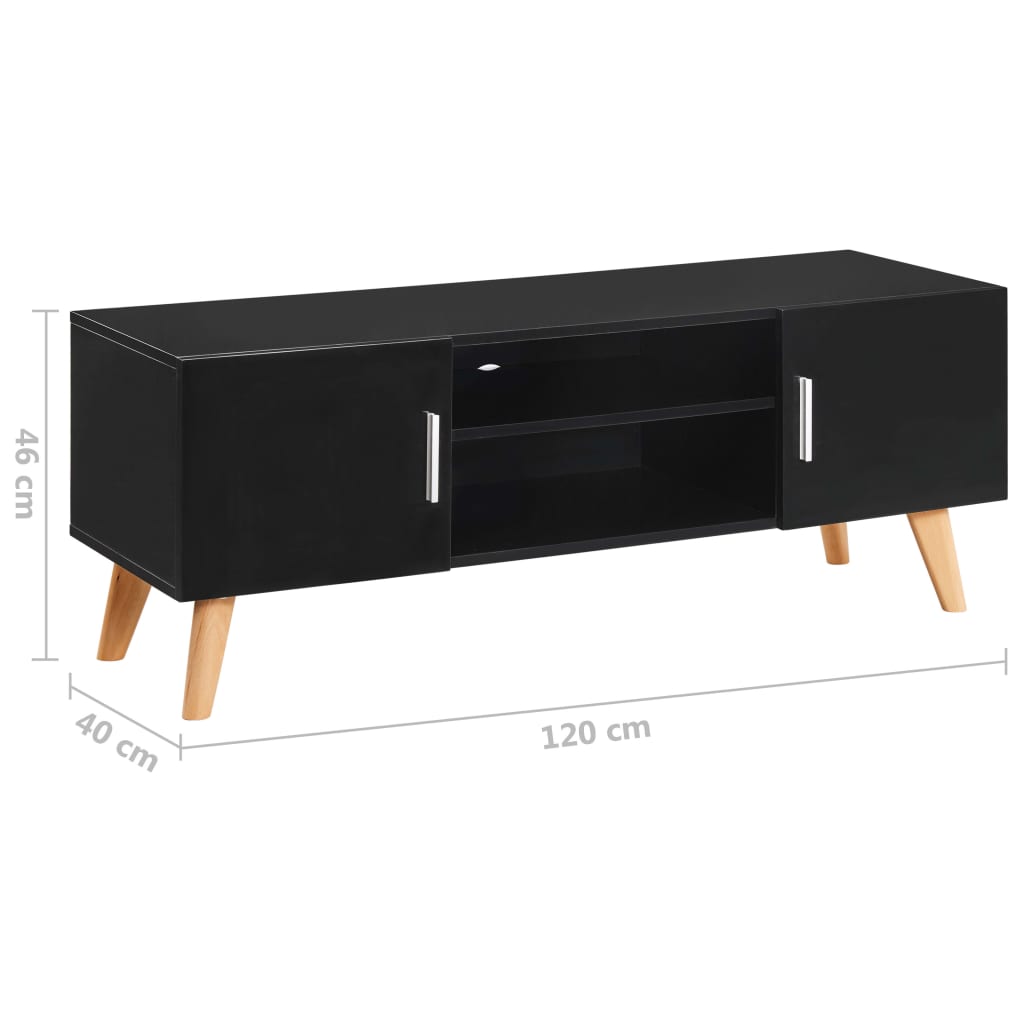 Meuble TV 120x40x46 cm MDF noir