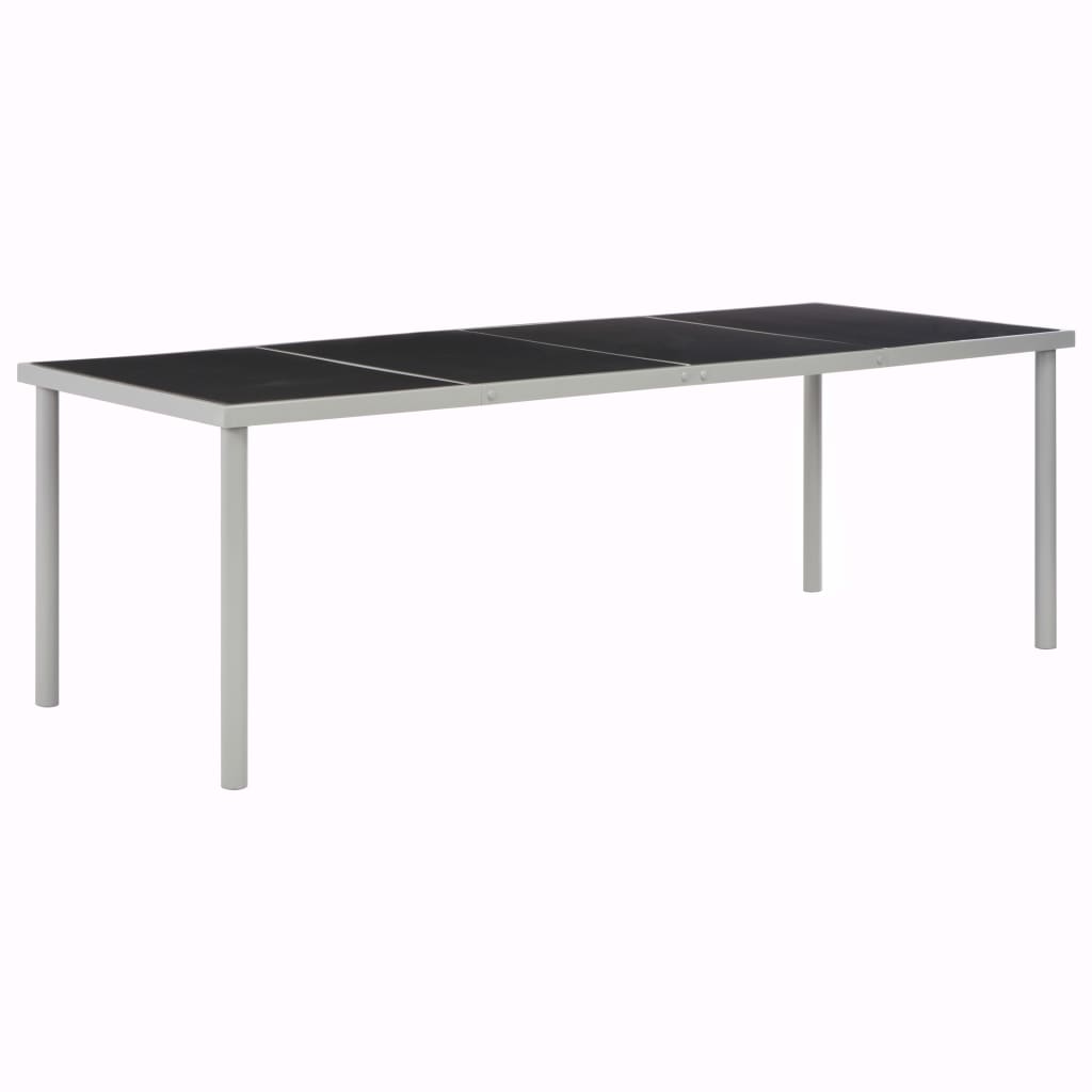 Table de jardin 220x90x74,5 cm acier noir