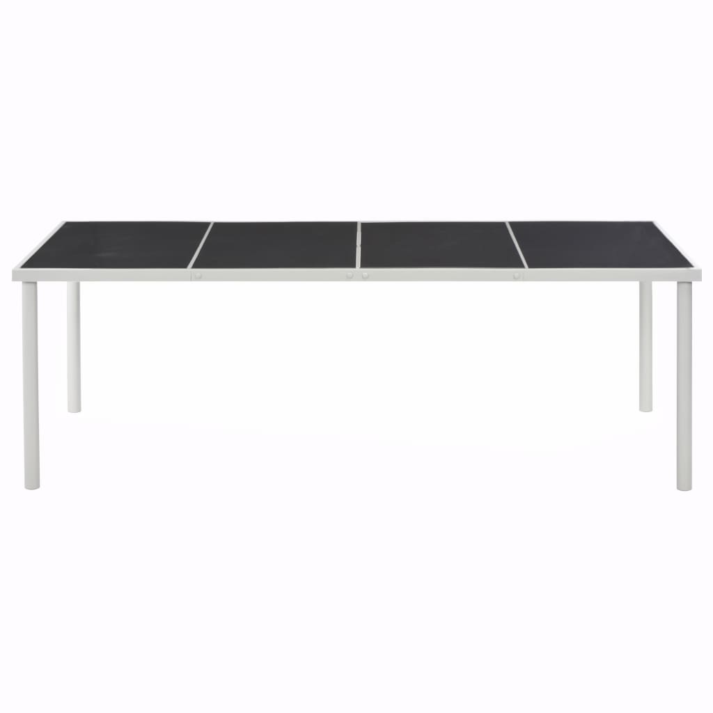 Table de jardin 220x90x74,5 cm acier noir