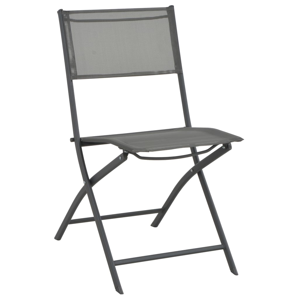 Chaises de jardin pliantes 2 pcs acier et textilène noir