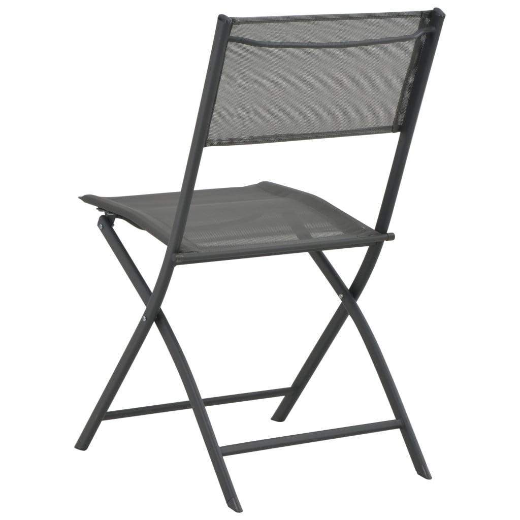 Chaises de jardin pliantes 2 pcs acier et textilène noir