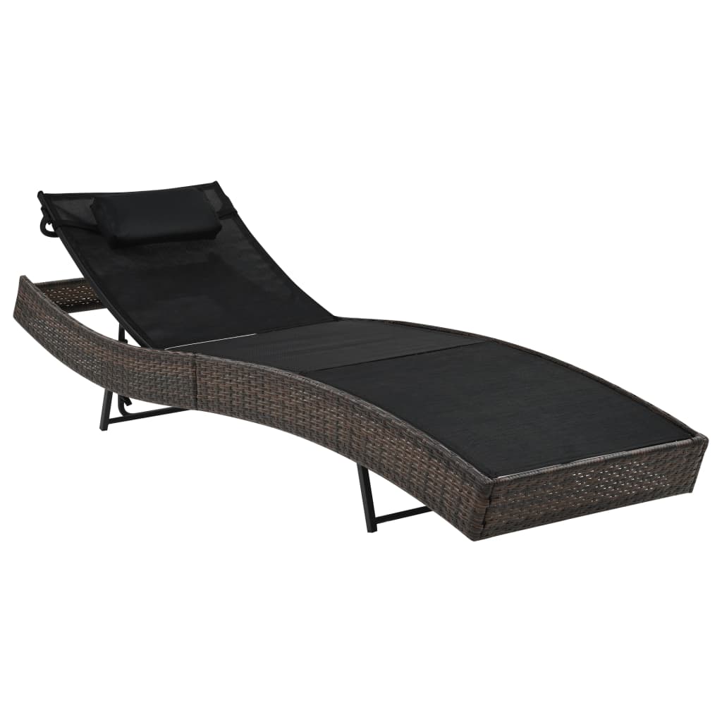 Chaise longue avec coussin en polyrotin