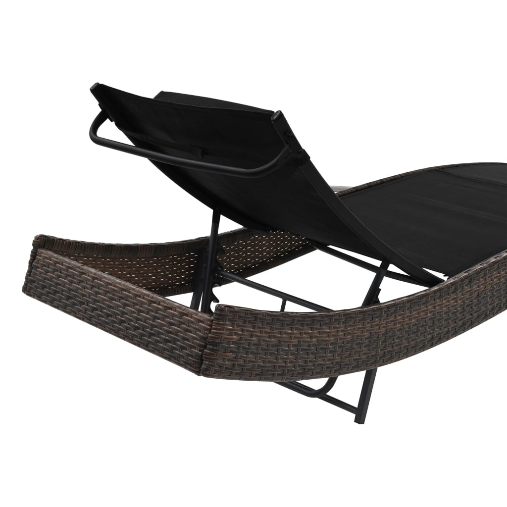 Chaise longue avec coussin en polyrotin