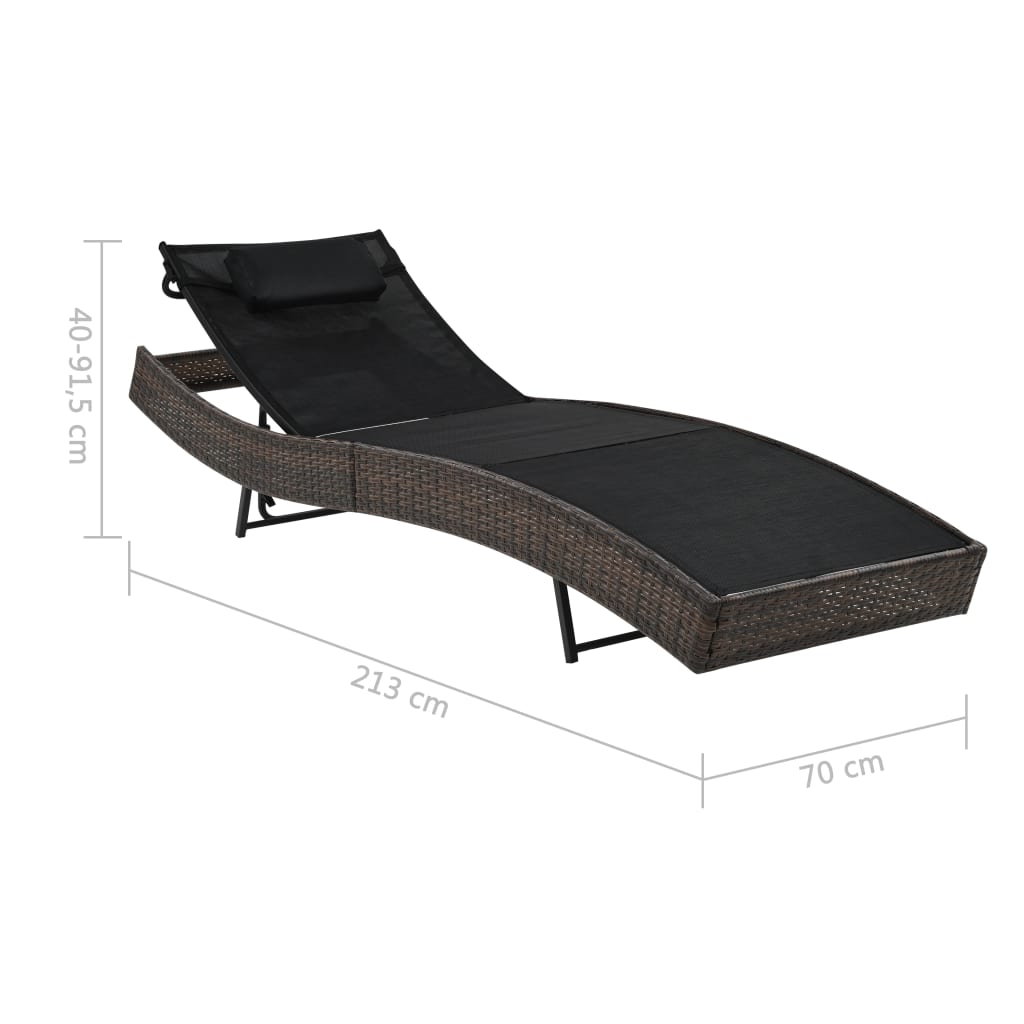 Chaise longue avec coussin en polyrotin