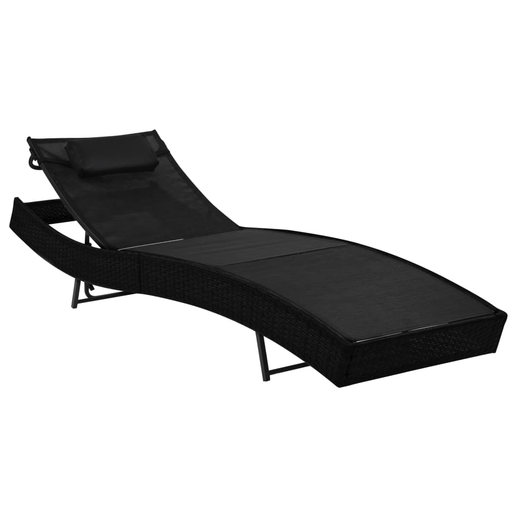 Chaise longue avec coussin en polyrotin