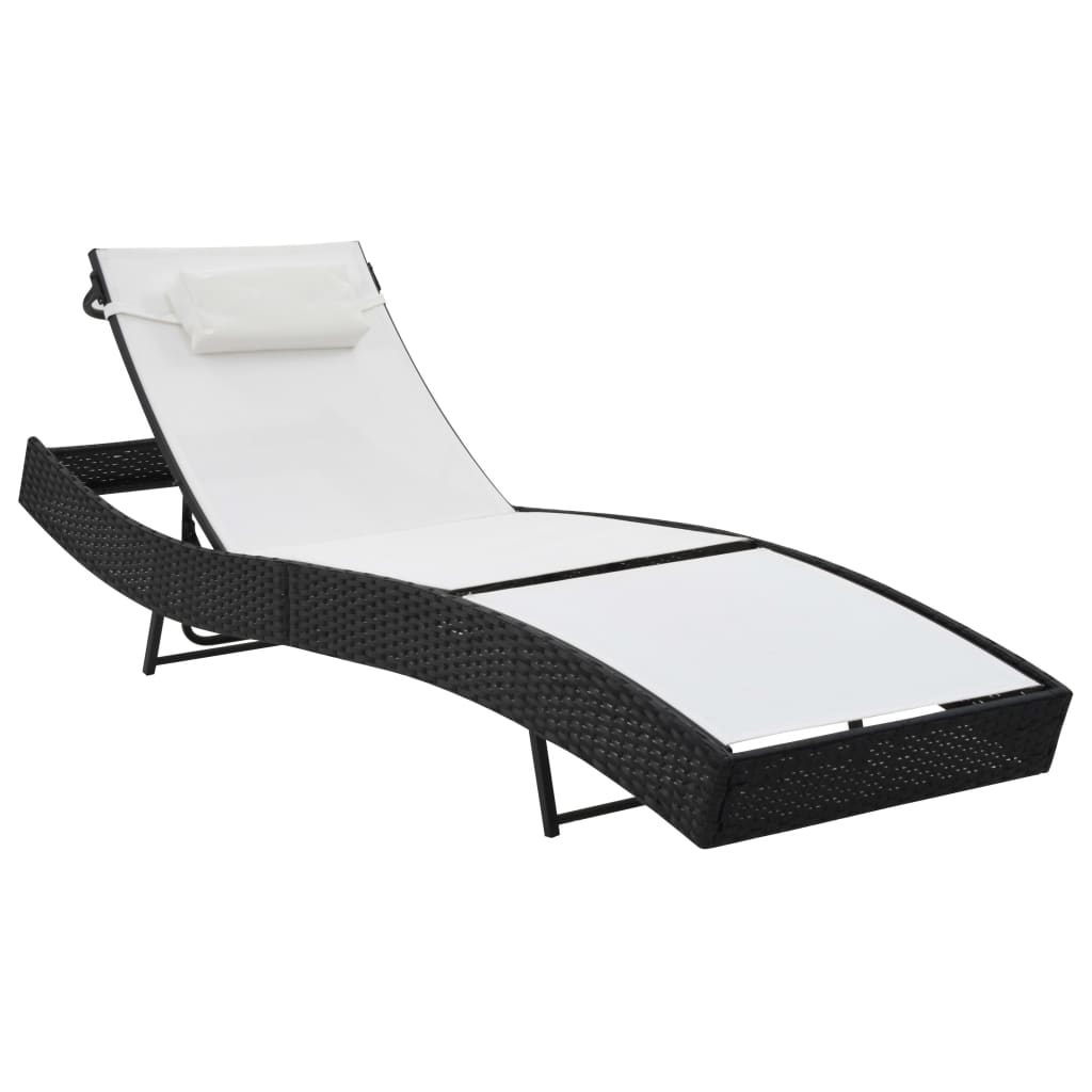 Chaise longue avec coussin en polyrotin