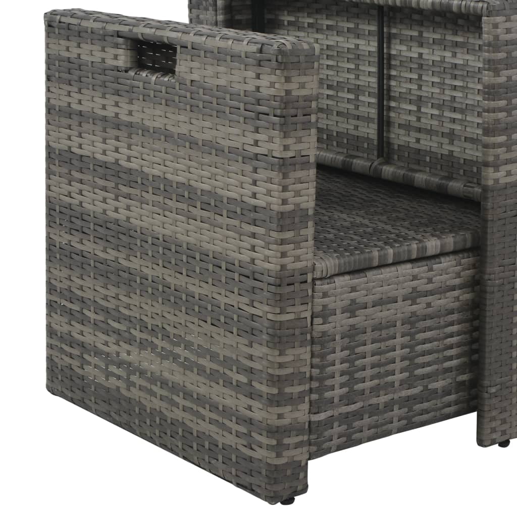 6-delige Loungeset met kussens poly rattan