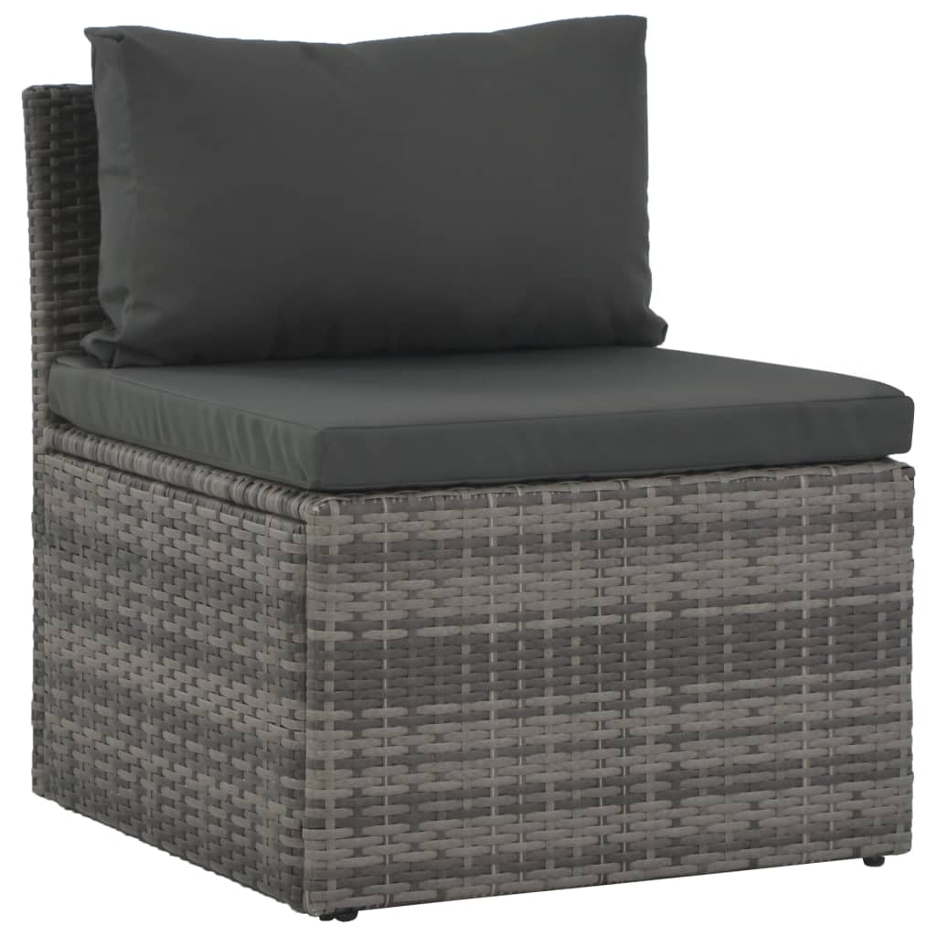 4-delige Loungeset met kussens poly rattan