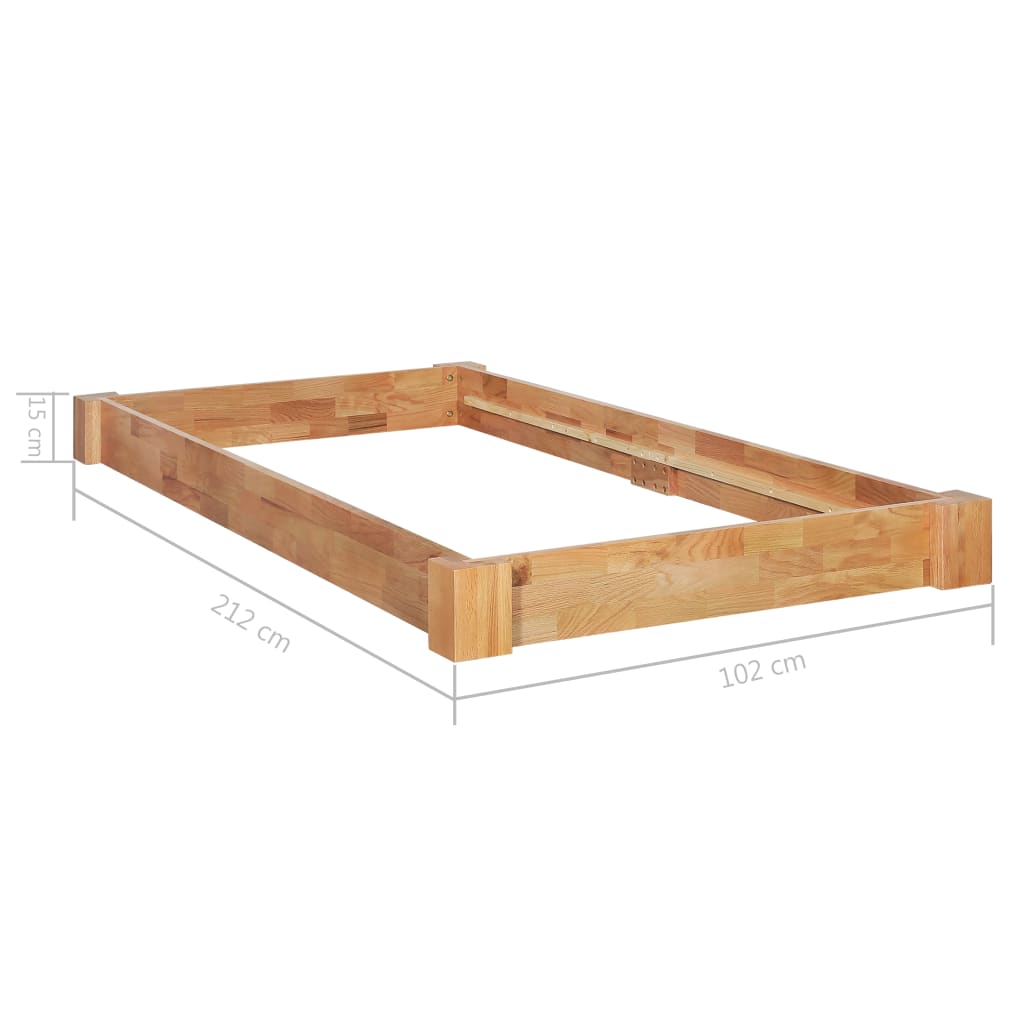 Bedframe massief eikenhout 140x200 cm