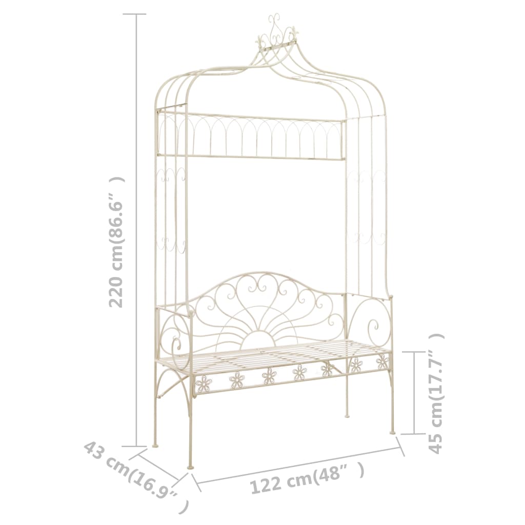 Tuinbank 122 cm ijzer antiekbruin