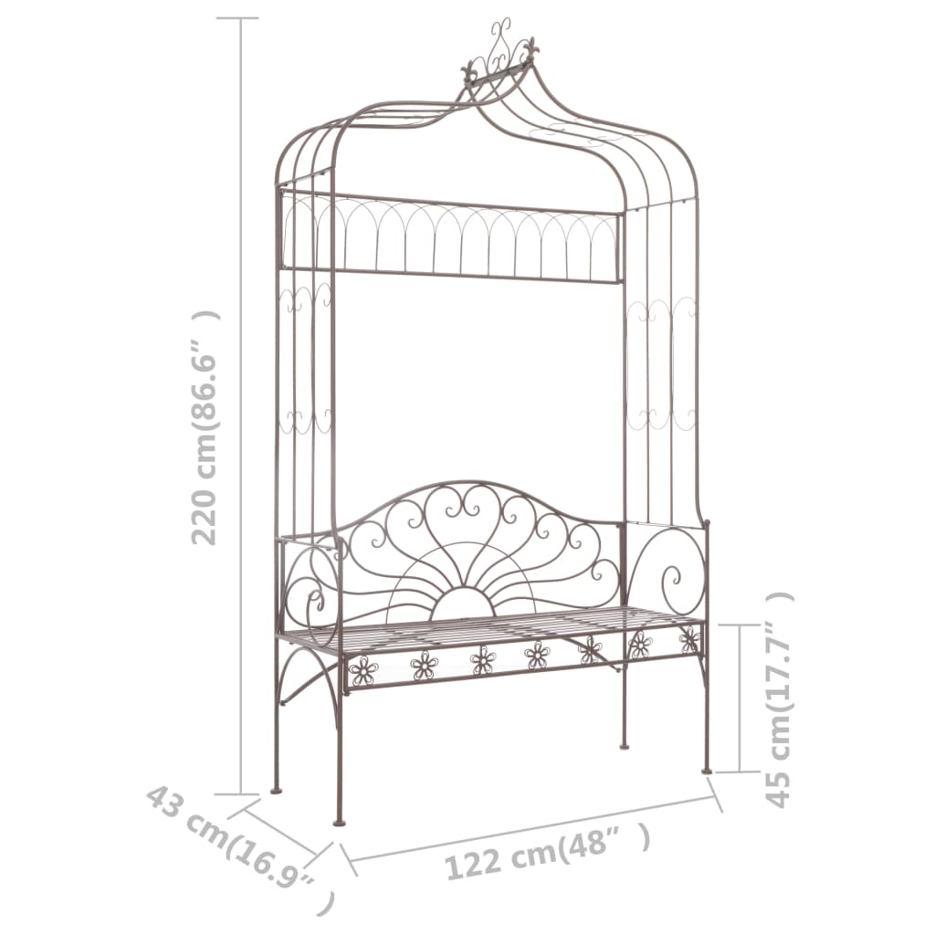 Tuinbank 122 cm ijzer antiekbruin