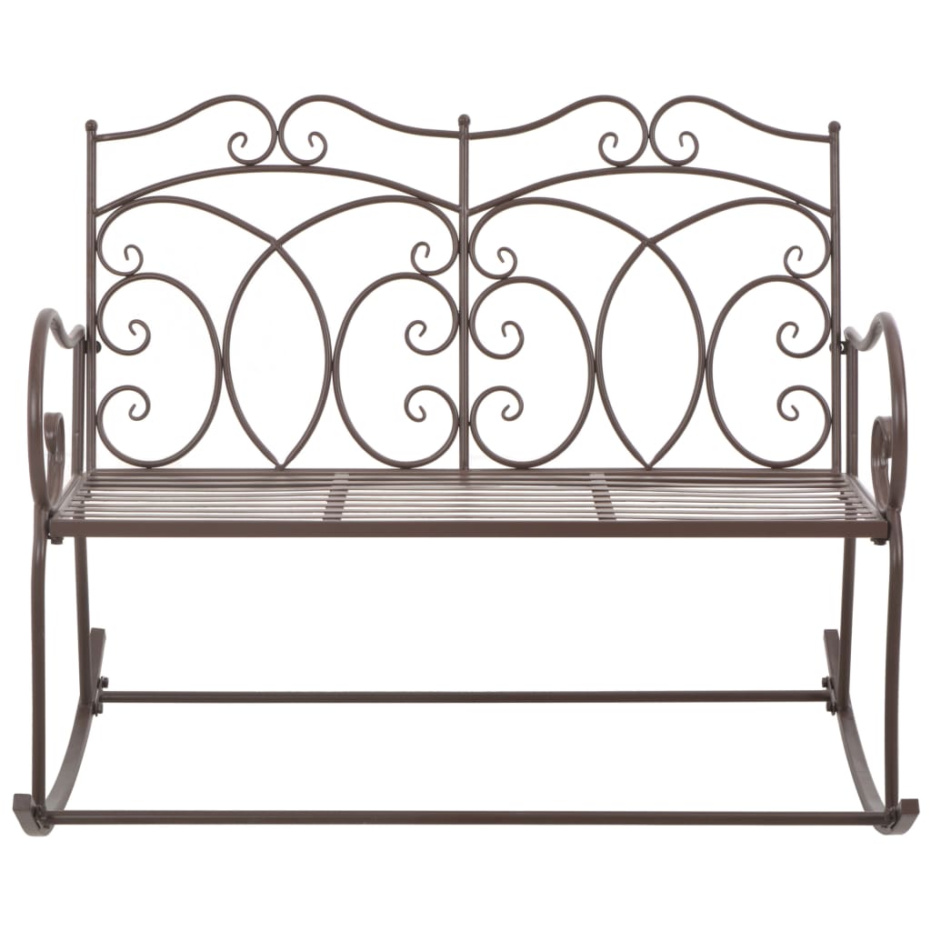 Banc de jardin 104 cm fer marron antique