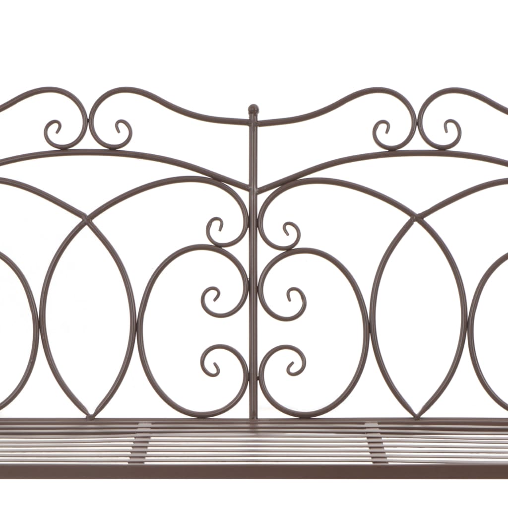 Banc de jardin 104 cm fer marron antique