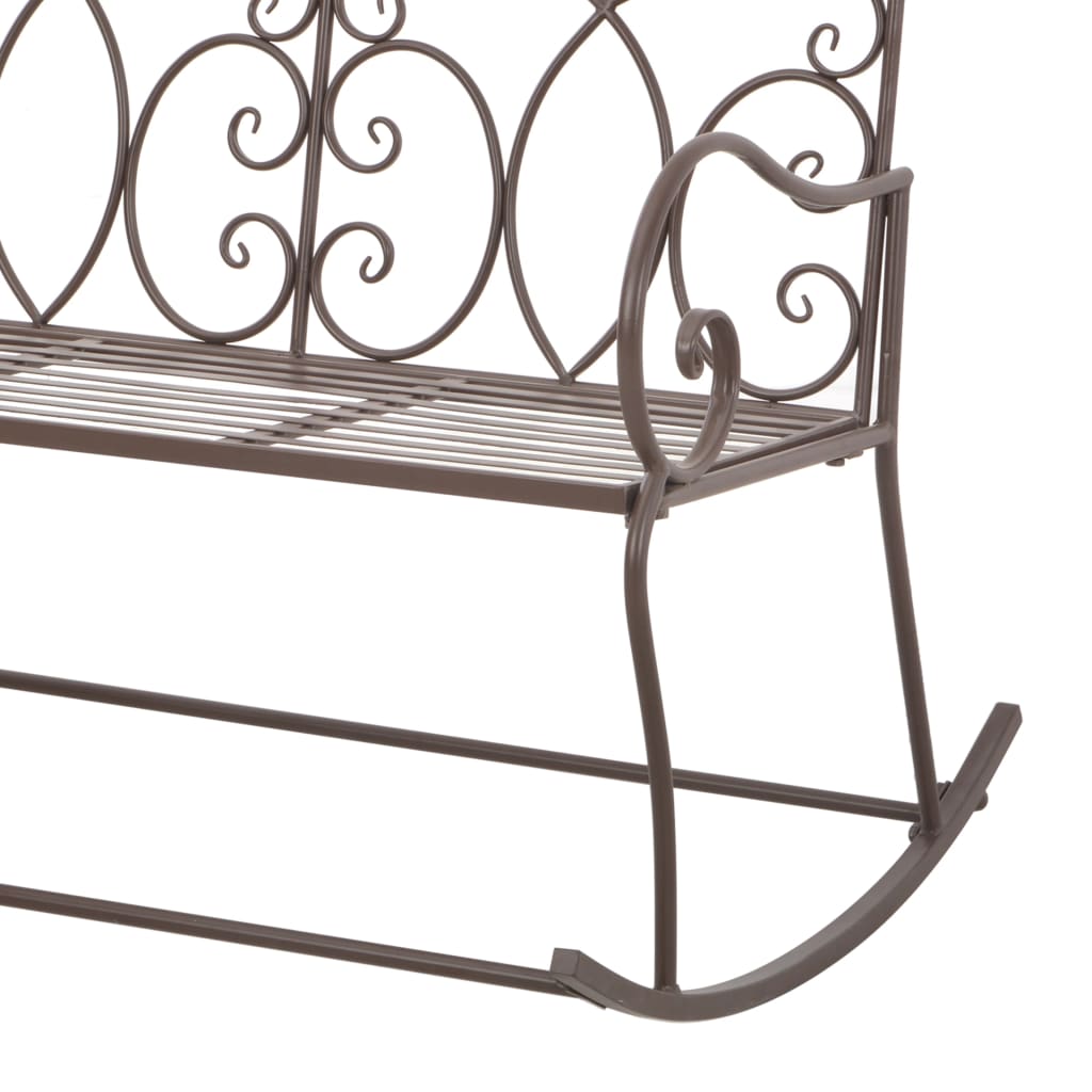 Banc de jardin 104 cm fer marron antique