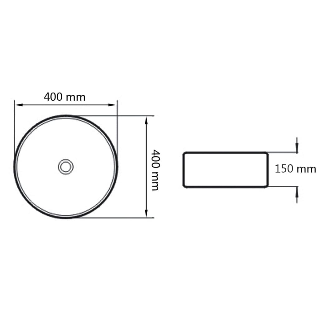 Lavabo rond 40x15 cm en céramique