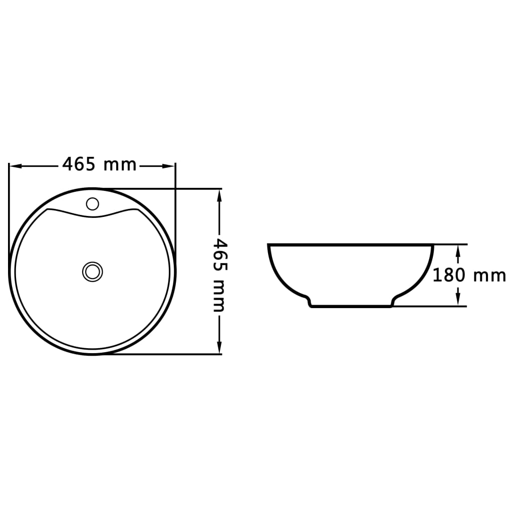 Wastafel met overloop 46,5x18 cm keramiek