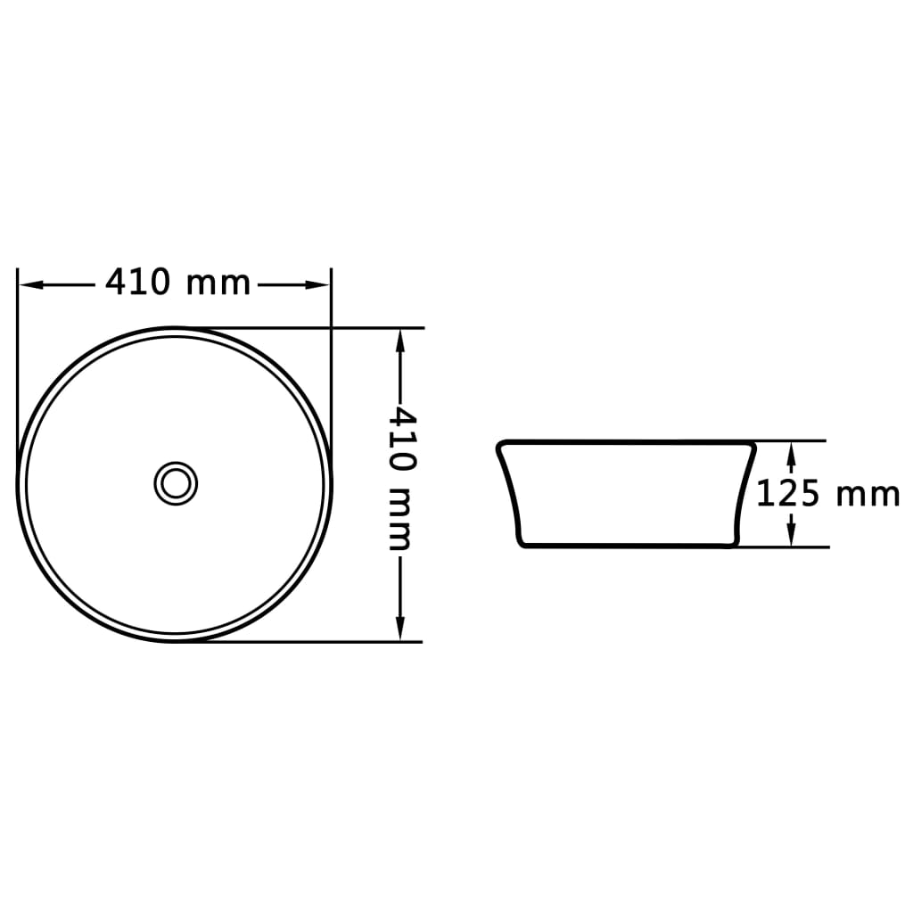 Wastafel 41x12,5 cm keramiek zwart