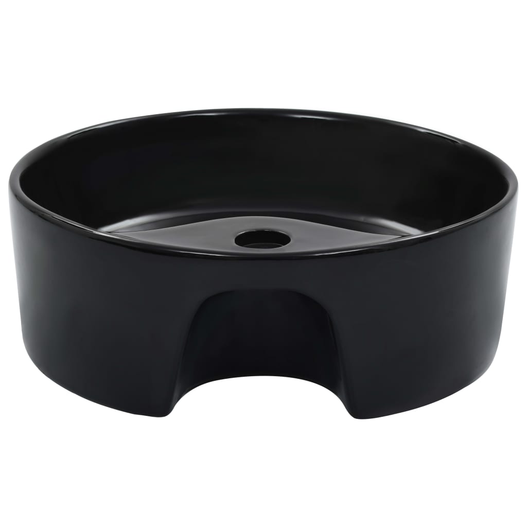 Lavabo avec trop-plein 36x13 cm céramique noir