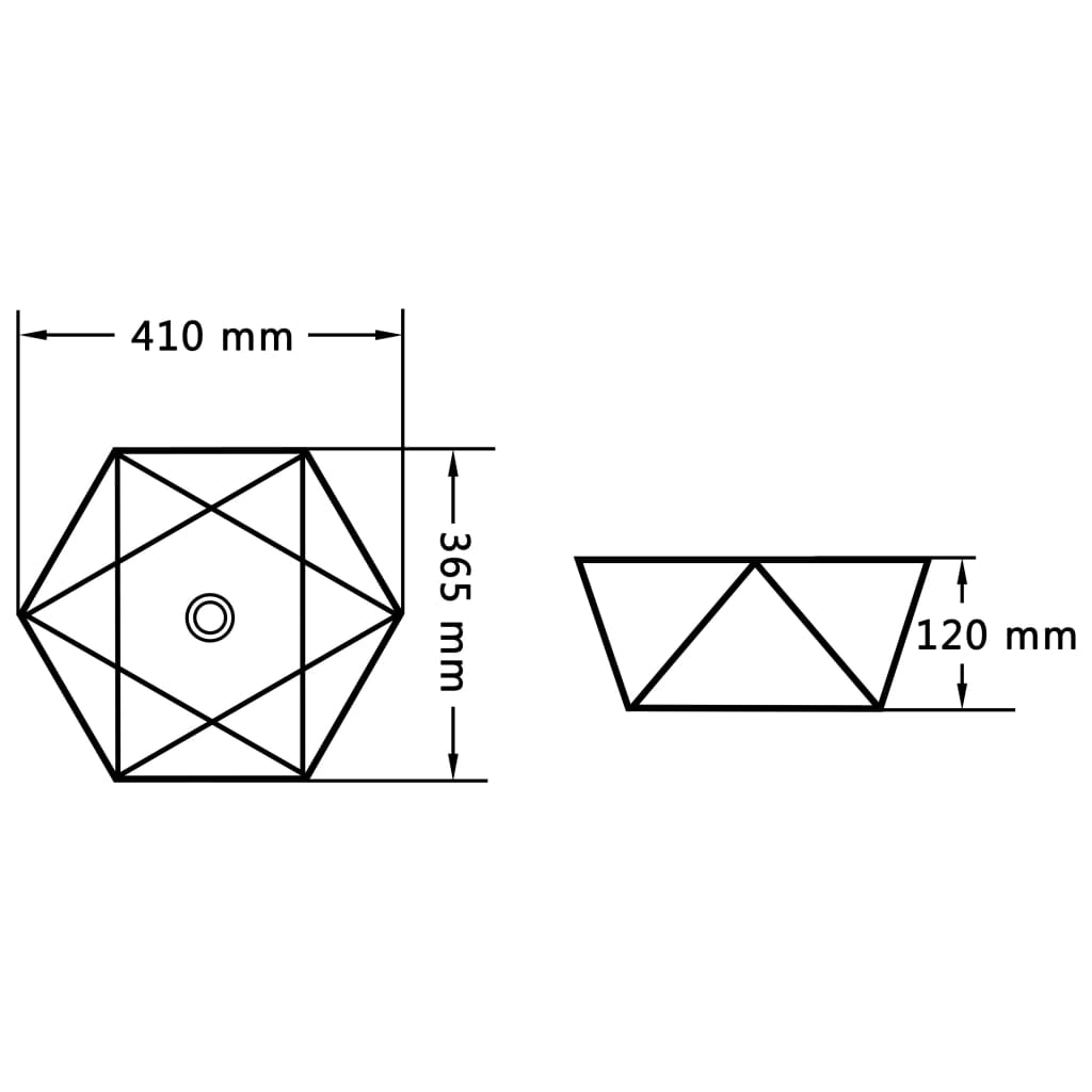 Wastafel 41x36,5x12 cm keramiek zwart