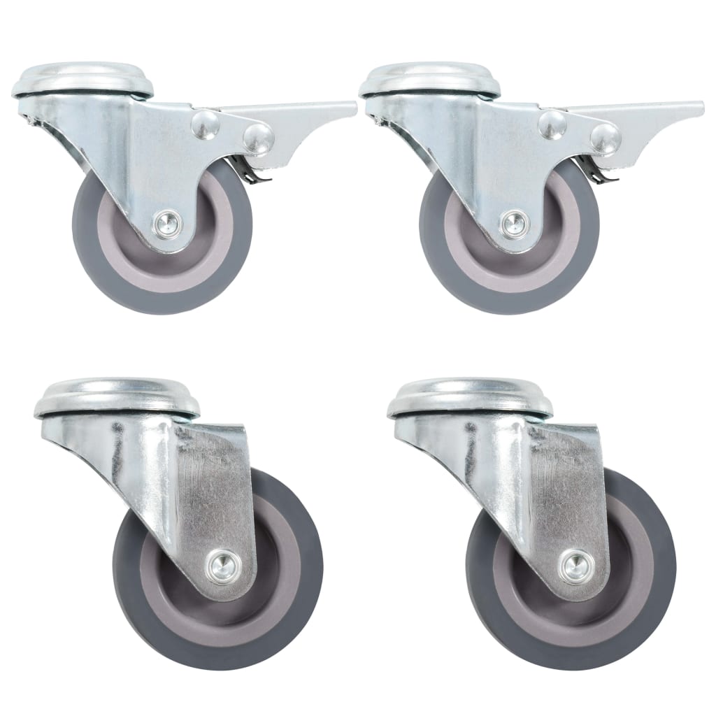 Roulettes pivotantes avec trous de boulons 4 pcs 50 mm