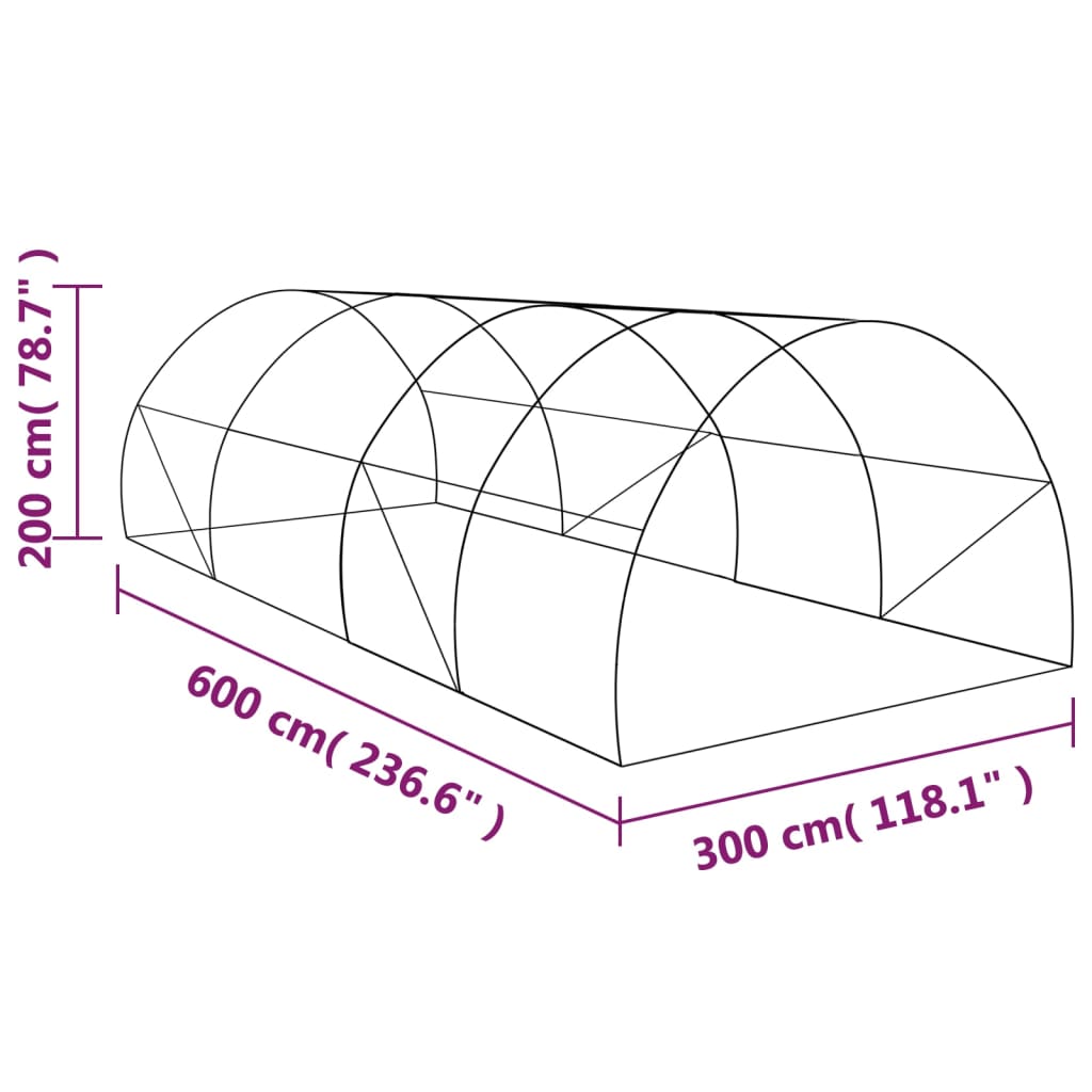 Serre 27 m² 900x300x200 cm