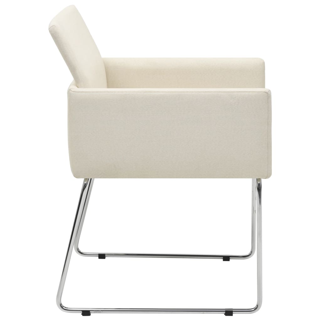 Chaises de salle à manger 2 pcs tissu aspect lin blanc