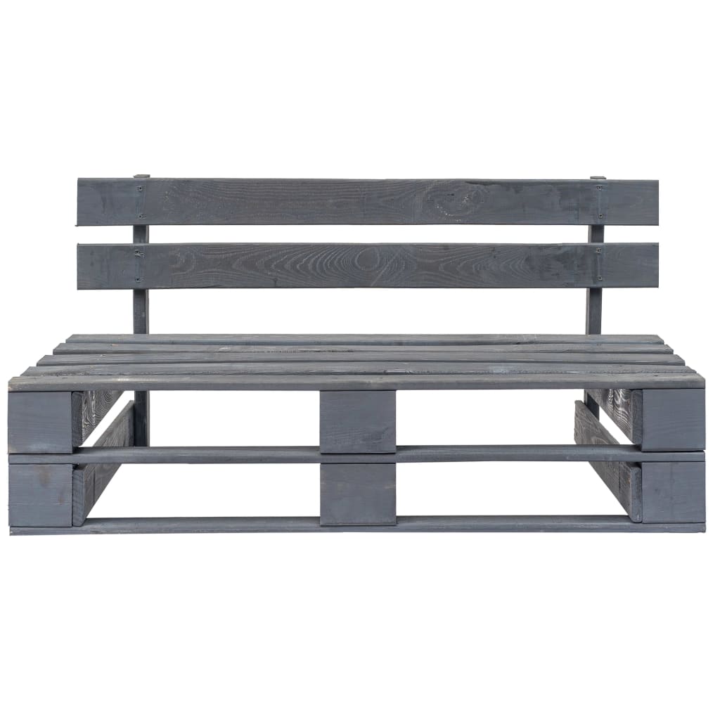 Palette de banc de jardin avec coussins en pin gris