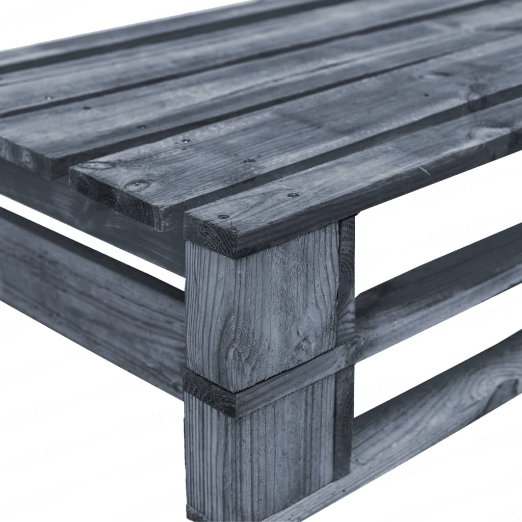 Palette de banc de jardin avec coussins en pin gris