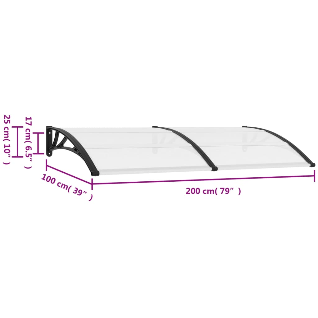 Deurluifel 150x100 cm polycarbonaat