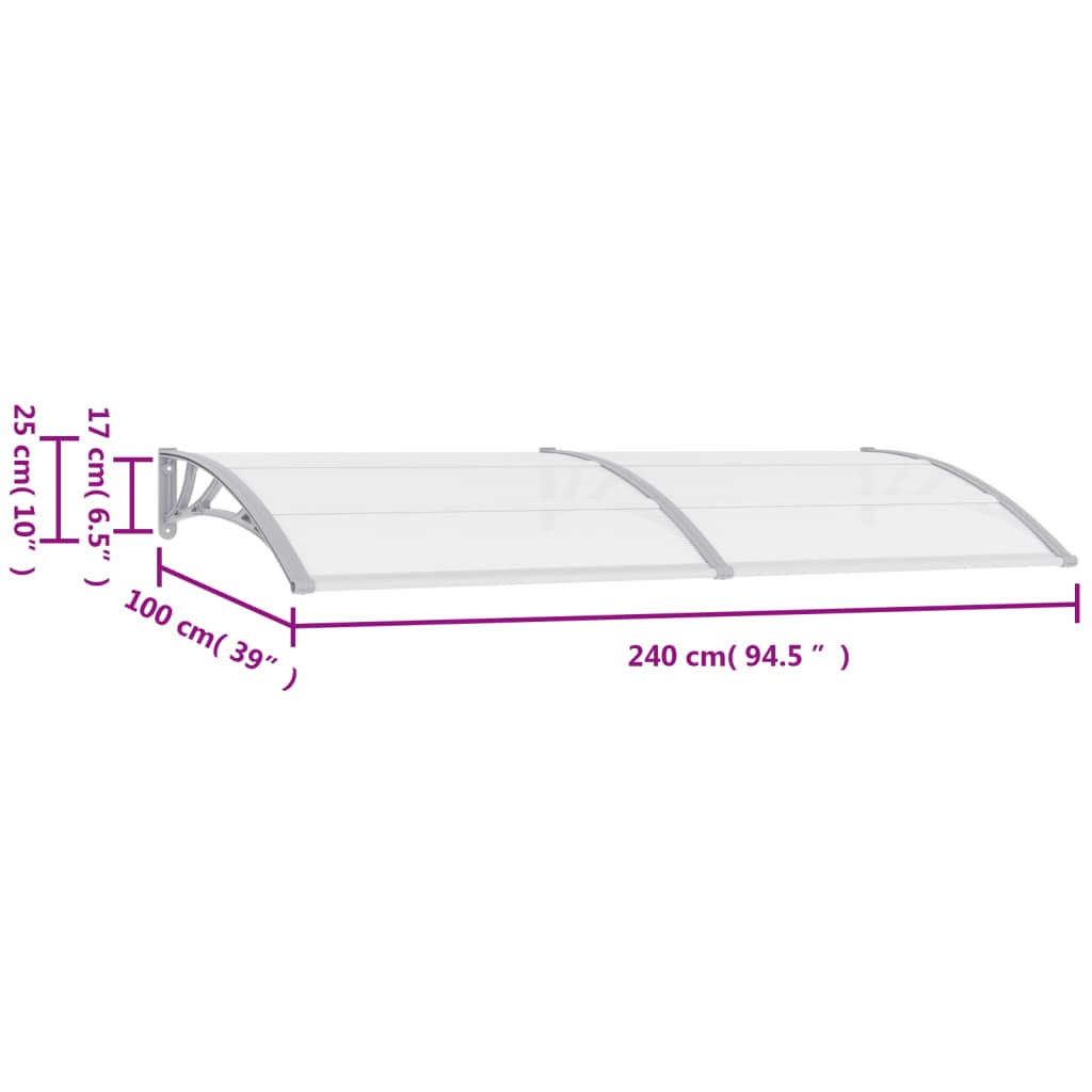 Deurluifel 150x100 cm polycarbonaat