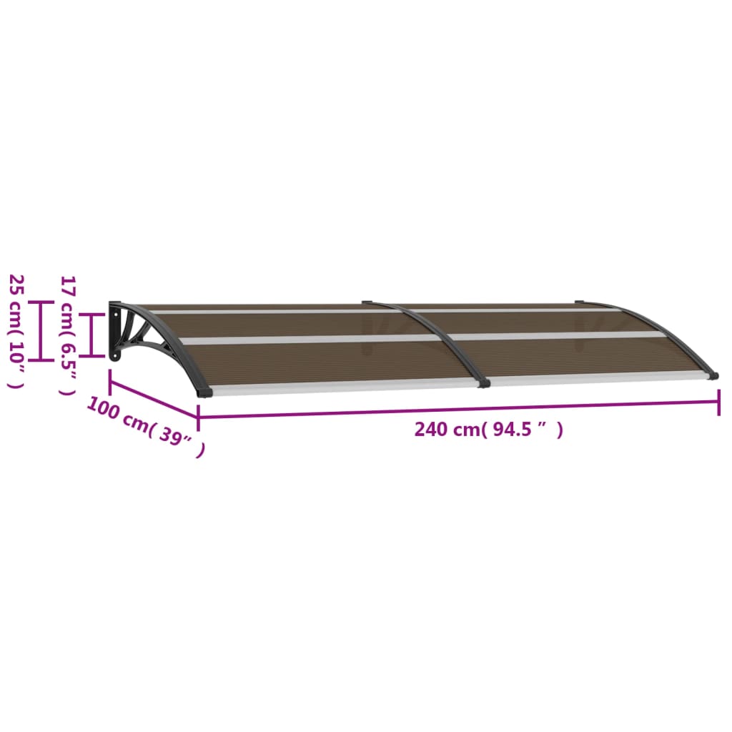 Deurluifel 150x100 cm polycarbonaat