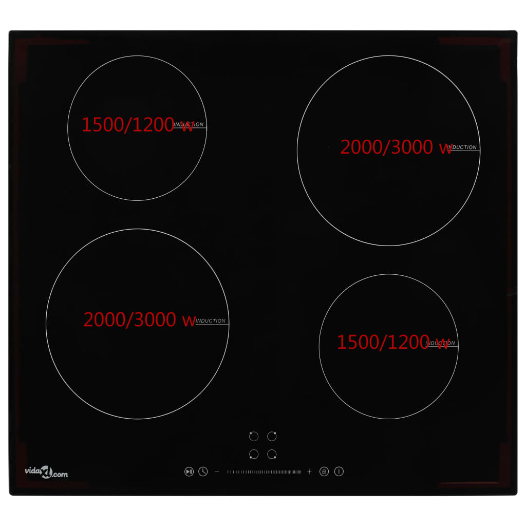 Inductiekookplaat met 2 kookzones aanraakbediening 3500 W glas