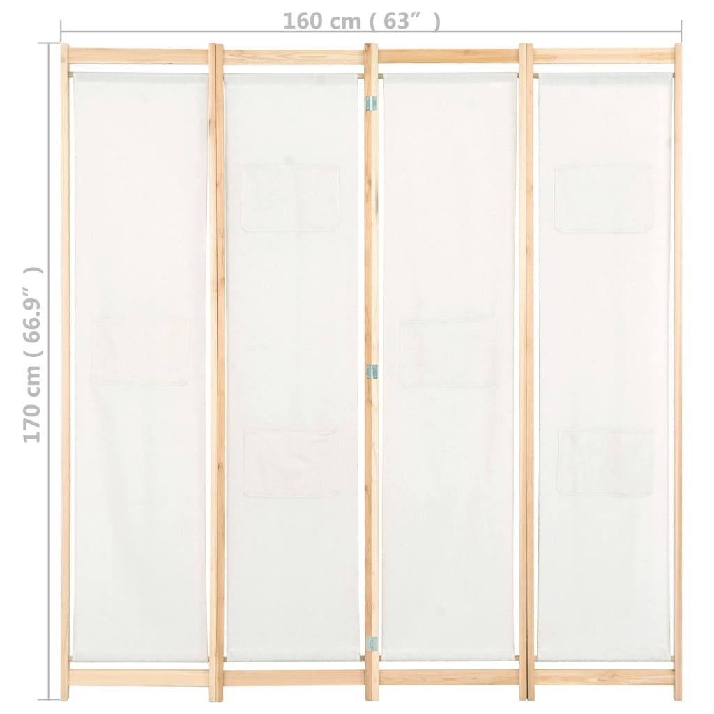 Kamerscherm met 5 panelen 200x170x4 cm stof