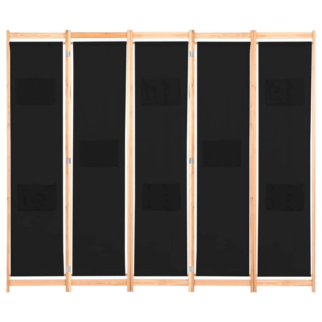 Kamerscherm met 5 panelen 200x170x4 cm stof