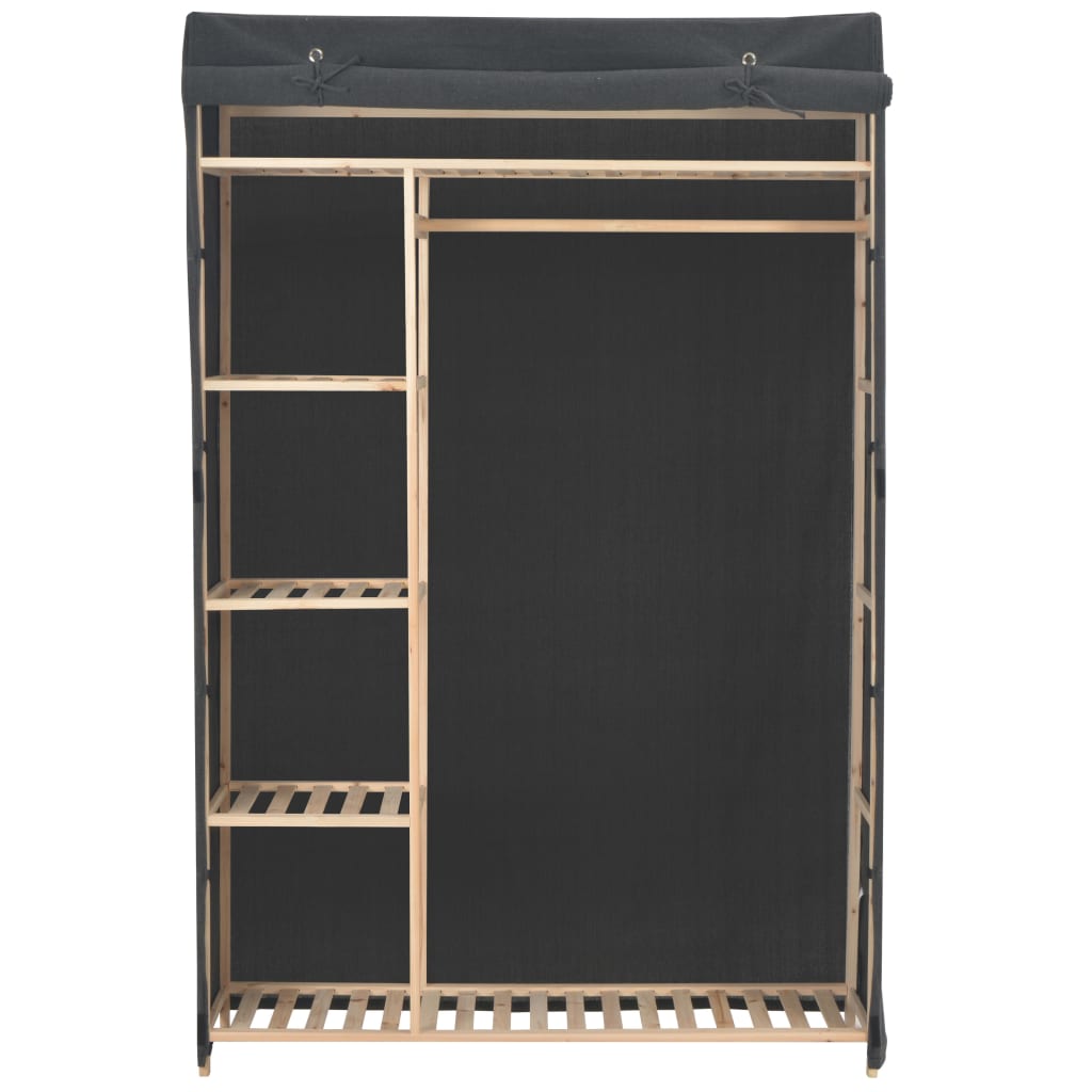 Armoire tissu et bois de pin 110x40x170 cm