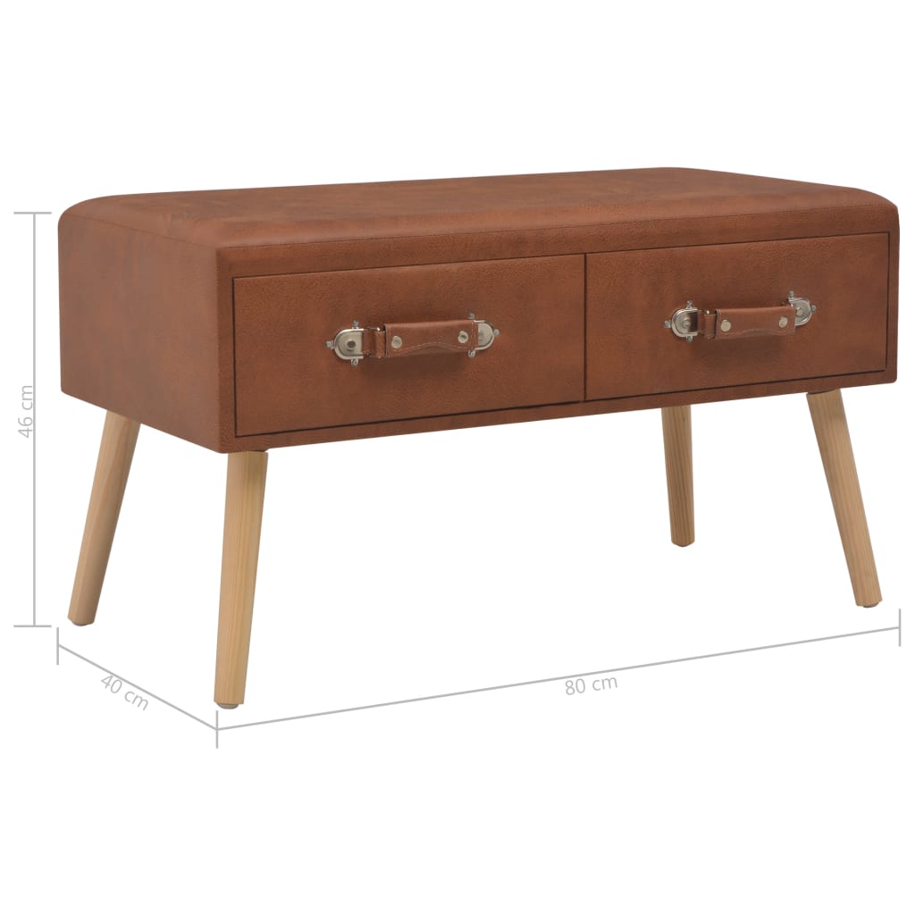 Table basse 80x40x46 cm cuir artificiel