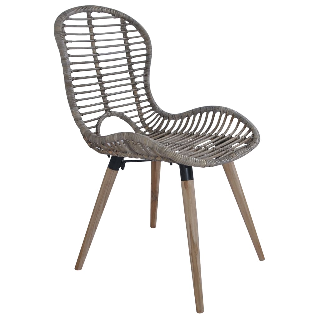 Eetkamerstoelen 2 st natuurlijk rattan