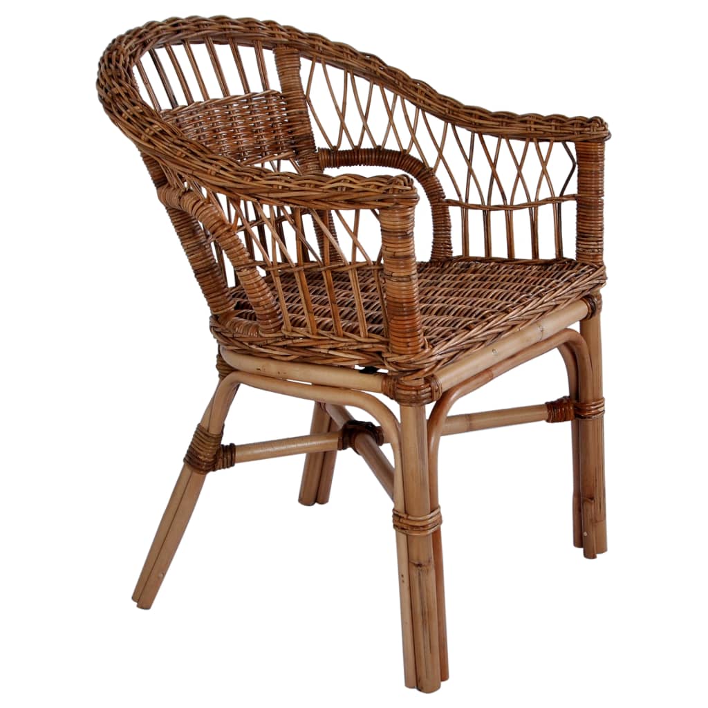 Chaise de jardin en rotin naturel marron